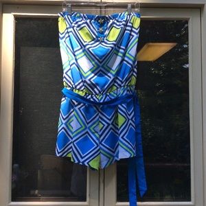 Mud pie strapless starfish romper M